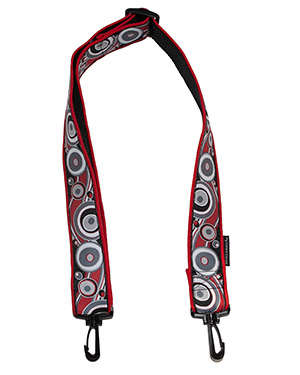 Black, Red and Grey Retro Hoops Bag Strap