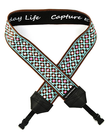 Small Pink and Brown Flowers DSLR Camera Strap