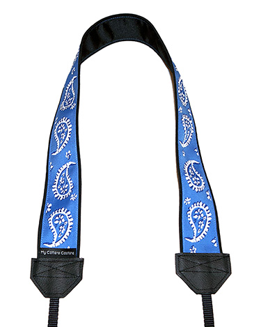 Blue Paisley DSLR/SLR camera strap