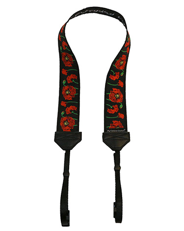 Red Poppies DSLR and SLR camera strap