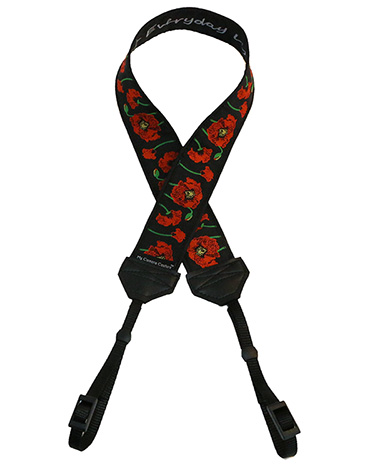 Red Poppies DSLR and SLR camera strap