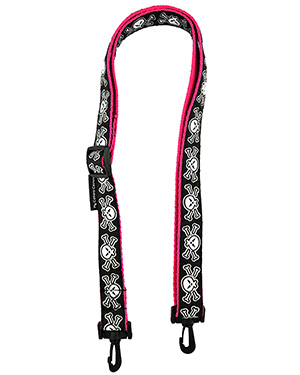 Silver Death Heads on Hot Pink Bag Strap