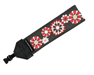 Red, White and Tan Flowers Wrist Strap